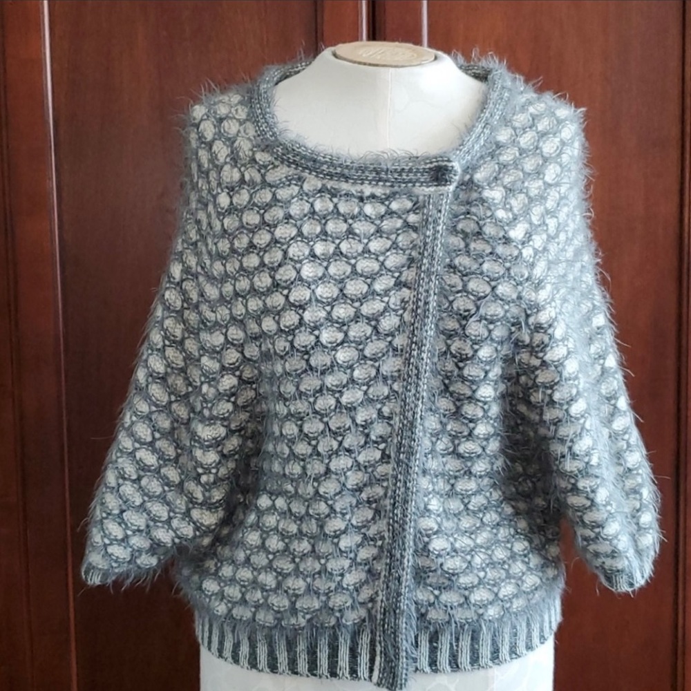 Moth Grey/Cream Angora Sweater.
